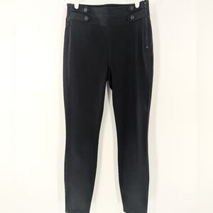 WHBM Sailor Pants Skinny Extra High Rise Side Zip 4 Black Office Career Polished